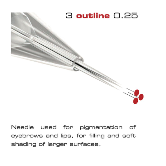 Traditional Needle Cartridge  / 3 outline 0.25