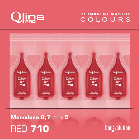 5 Pack MONODOSE PMU Lip Qline Pro Colour / Red 710 Pigments