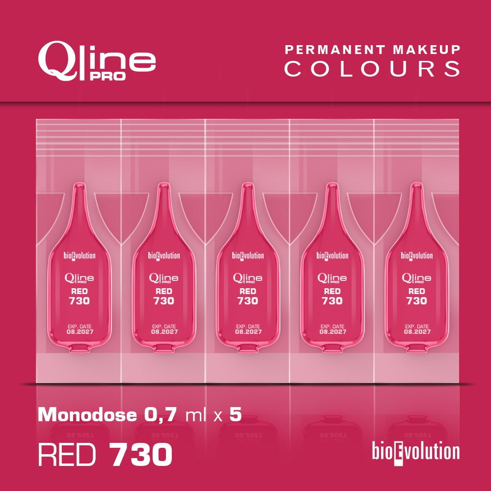 5 Pack MONODOSE PMU Lip Qline Pro Colour / Red 730 Pigments