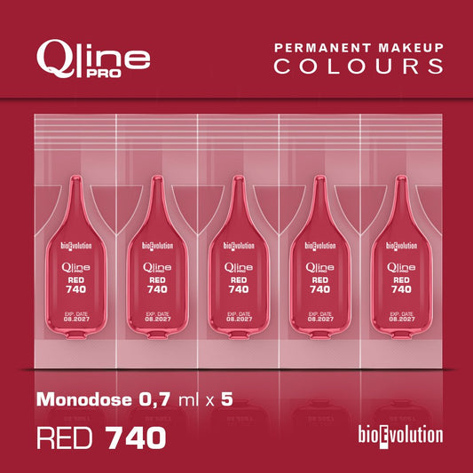 5 Pack MONODOSE PMU Lip Qline Pro Colour / Red 740 Pigments