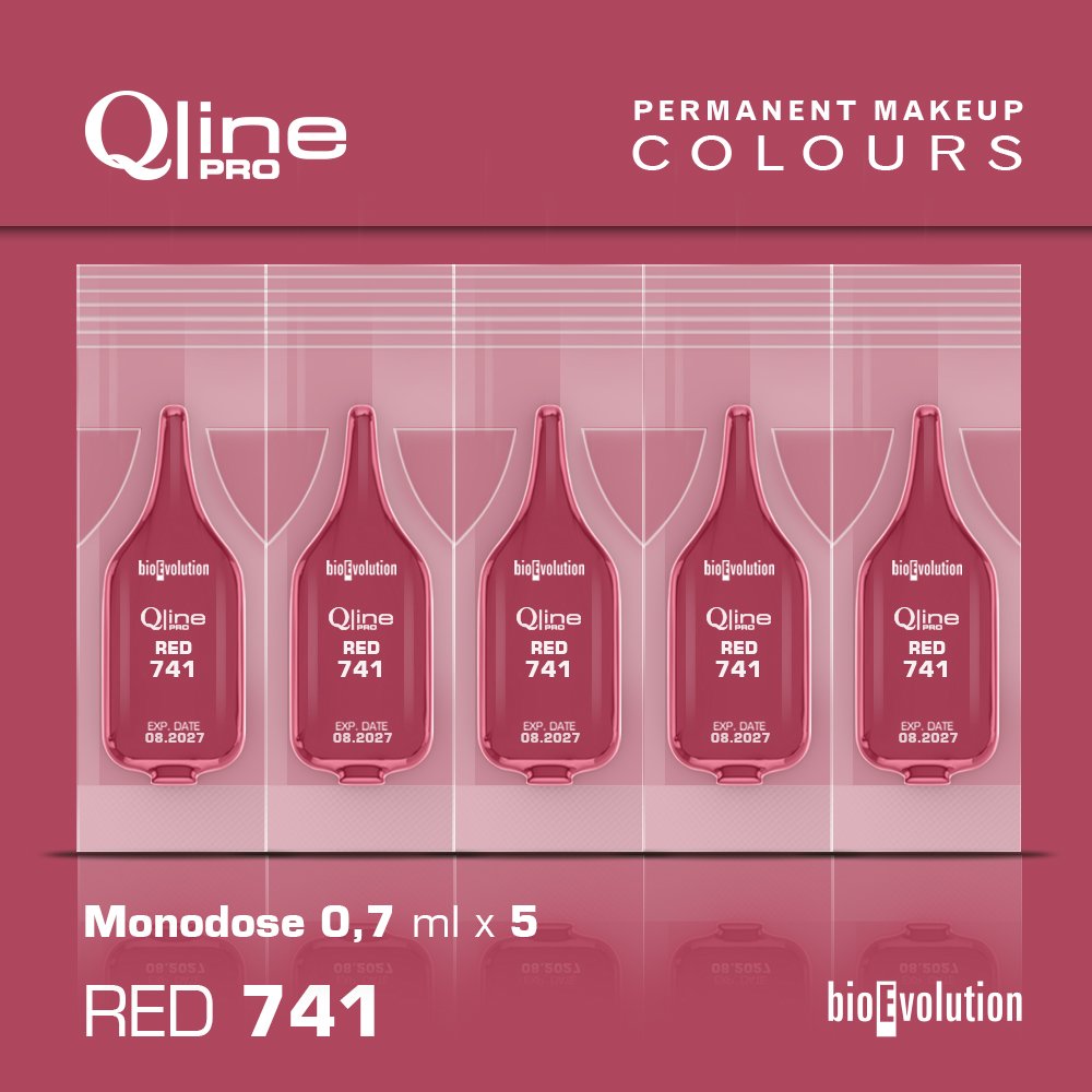 5 Pack MONODOSE PMU Lip Qline Pro Colour / Red 741 Pigments