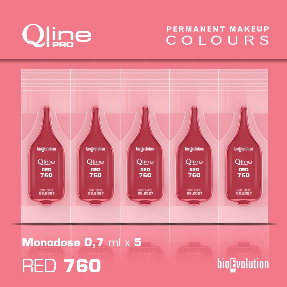 5 Pack MONODOSE PMU Lip Qline Pro Colour / Red 760 Pigments