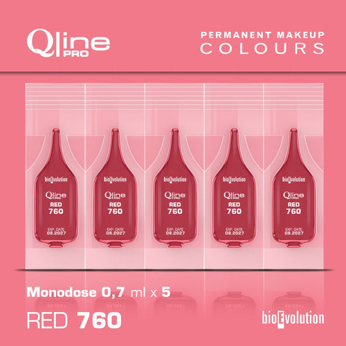 5 Pack MONODOSE PMU Lip Qline Pro Colour / Red 760 Pigments